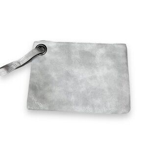 CC-US Oversized Envelope Clutch Handbag Soft Leather Grey Size 12” x 9”